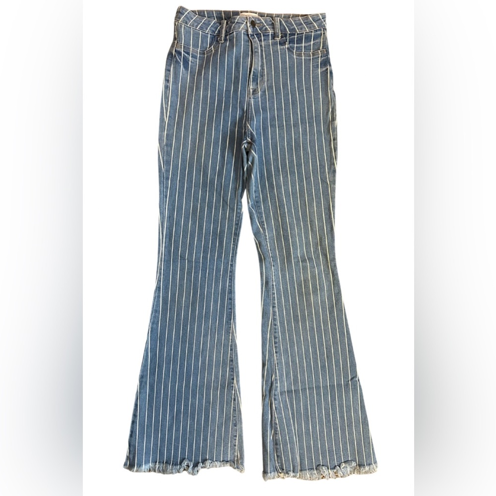 Striped Bell Bottom Jeans